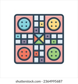 Vector colorful illustration icon for ludo