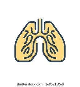 Vector colorful illustration icon for lungs