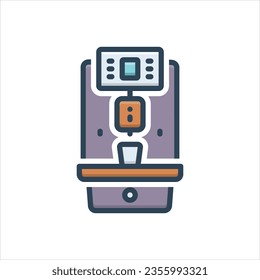 Vector colorful illustration icon for machine