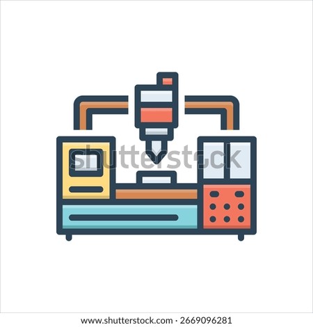 Vector colorful illustration icon for machining center