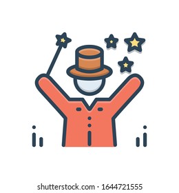 Vector colorful illustration icon for magic
