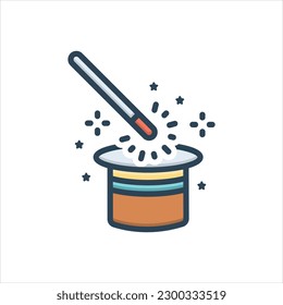 Vector colorful illustration icon for magic