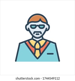 Icono de ilustración de color vectorial para el administrador