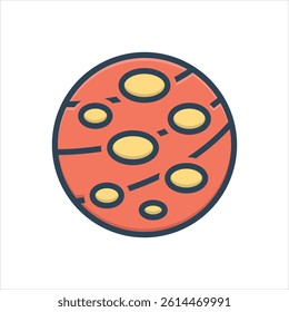 Vector colorful illustration icon for mars