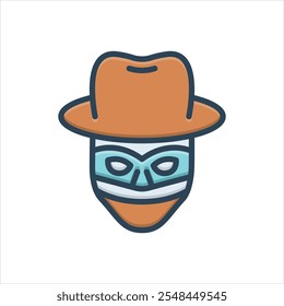 Vector colorido icono de ilustración para enmascarado