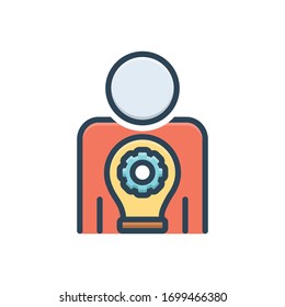 Vector colorful illustration icon for master your skill