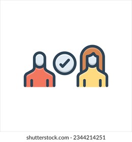 Vector colorful illustration icon for matched