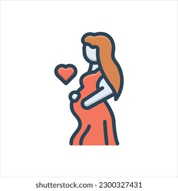 Vector colorful illustration icon for maternity