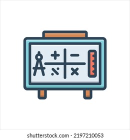 Vektorfarbiges Illustrationssymbol für Mathematik