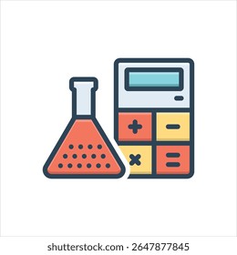 Ícone colorido de ilustração vetorial para química matemática