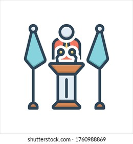 Vector colorful illustration icon for mayor