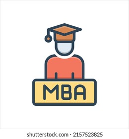 Vector colorful illustration icon for mba