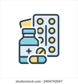 Vector colorful illustration icon for medicine