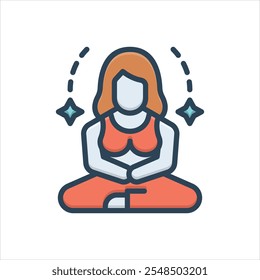 Vector colorido icono de ilustración para meditar