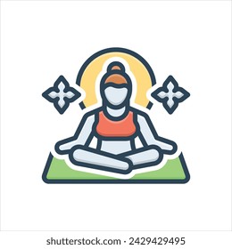 Vector colorful illustration icon for meditation