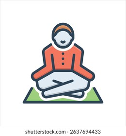 Vector colorful illustration icon for meditation