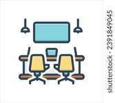 Vector colorful illustration icon for meeting room