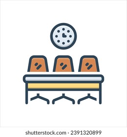 Vector colorful illustration icon for meeting time