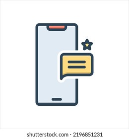 Vector colorful illustration icon for message