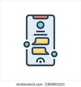 Vector colorful illustration icon for message