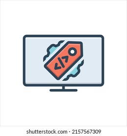 Vector colorful illustration icon for meta