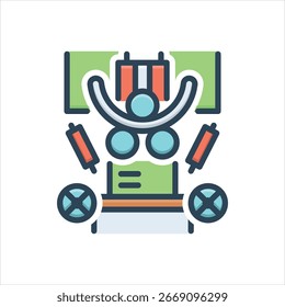 Ícone de ilustração colorido vetorial para metalurgia