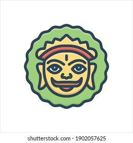 Vector Colorful Illustration Icon For Mewar