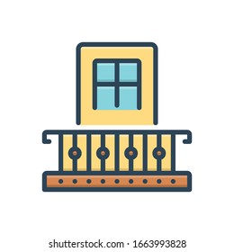 Icono de ilustración de color vectorial para mezzanine