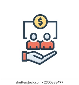 Vector colorful illustration icon for mf