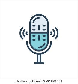 Vector colorful illustration icon for microphone