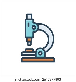 Ícone de ilustração colorido vetorial para microscópio
