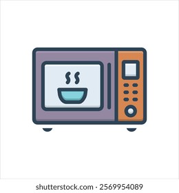 Vector colorful illustration icon for microwave