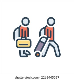 Vector colorful illustration icon for migration