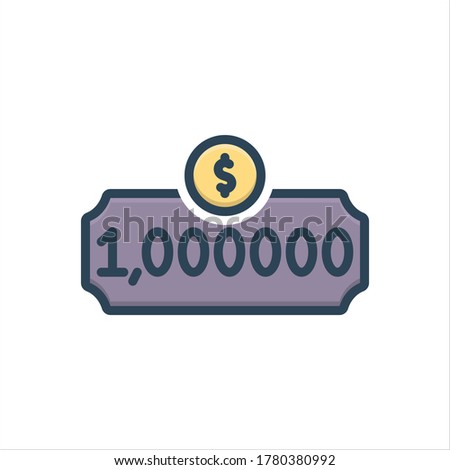 Vector colorful  illustration icon for million