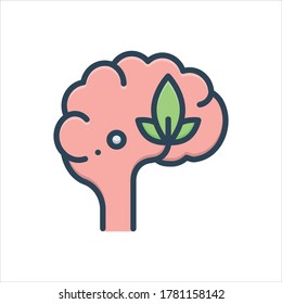 Icono de ilustración de color vectorial para la mente