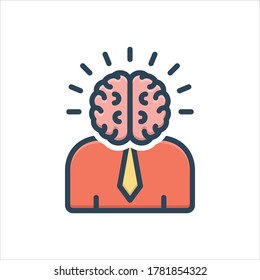 Vector colorful illustration icon for mind