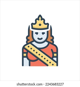 Vector colorful illustration icon for miss