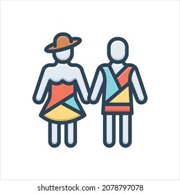 Vector colorful illustration icon for models