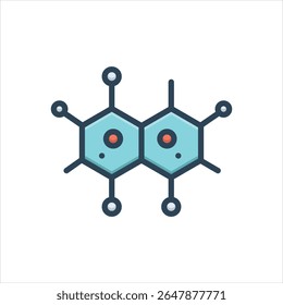 Vector colorful illustration icon for molecular chemistry