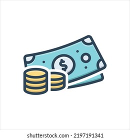 Vector colorful illustration icon for monetary