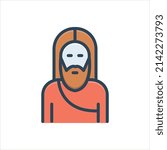 Vector colorful illustration icon for moses