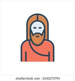 Vector colorful illustration icon for moses