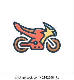 Vector colorful illustration icon for motorcycle