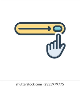 Vector colorful illustration icon for moved