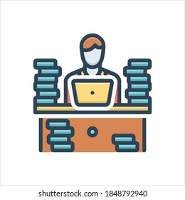 Vector colorful illustration icon for much