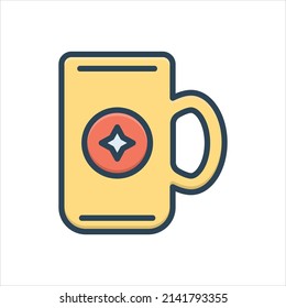 Vector colorful illustration icon for mug