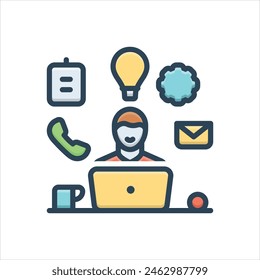 Vector colorful illustration icon for multi tasking