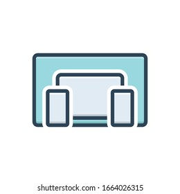 Vector colorful illustration icon for multidevice