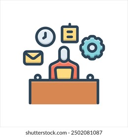 Vector colorful illustration icon for multitasking