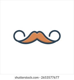 Ícone de ilustração colorido vetorial para bigode